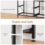 Furnulem 9 Drawer Dresser, 63” Long TV Stand for Bedroom, Entertainment Center with Power Outlet & LED Light for 65"-75" TV, Black Dresser with Fabric Storage Drawers for Closet Furnulem