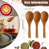 Boao 50 Pcs Small Wooden Spoons, 3.5'' L, Mini Wood Spoons Bulk Nature Tiny Spoons Little Wooden Teaspoons for Jars Sugar Creamer Honey Spices Salt Kitchen Supplies Boao