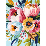 QENSPE DIY Flowers Arcylic Paint by Number,Painting Kits for Adults,Canvas Painting Tool Set for Beginners,Home Wall Decor 12x16 Inch QENSPE