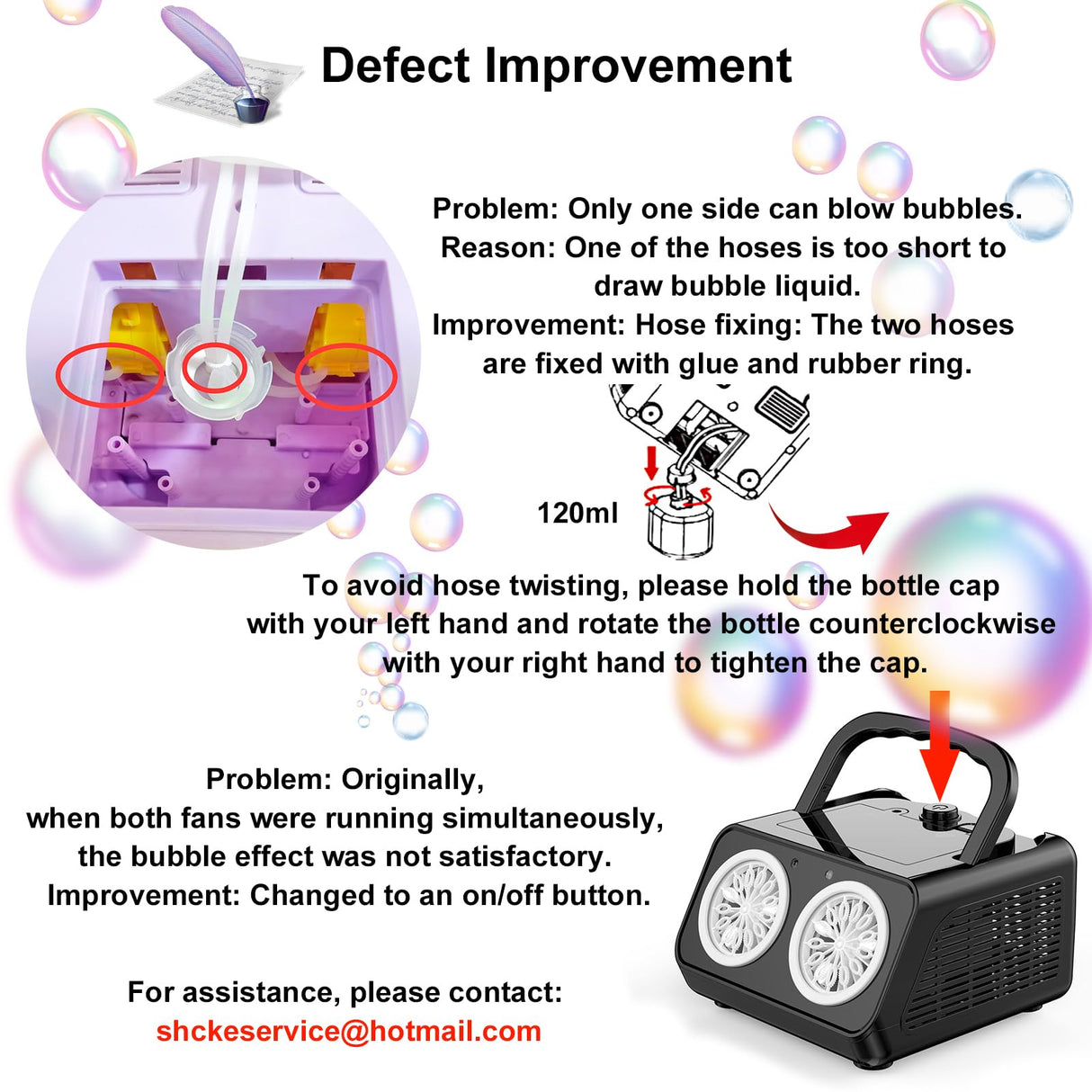 SHCKE Automatic Bubble Machine Upgrade Bubble Blower with 2 Fans, 20000+ Bubbles Per Minute Bubbles for Kids Portable Bubble Maker Operated by Plugin or Batteries for Indoor Outdoor Birthday Party SHCKE