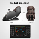 Real Relax Massage Chair Favor-06, Full Body Zero Gravity SL-Track Shiatsu Massage Recliner Chair with APP Control, Brown Real Relax