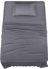 Utopia Bedding Twin Sheet Set – 3 Piece Bed Sheets for Twin Size Bed, Soft and Breathable Microfiber, Includes 1 Fitted Sheet, 1 Flat Sheet and 1 Pillowcase (Grey) Utopia Bedding