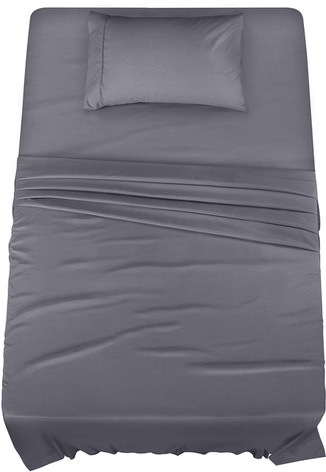 Utopia Bedding Twin Sheet Set – 3 Piece Bed Sheets for Twin Size Bed, Soft and Breathable Microfiber, Includes 1 Fitted Sheet, 1 Flat Sheet and 1 Pillowcase (Grey) Utopia Bedding