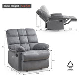 Ketaiyou Rocker Recliner Chair, Overstuffed Large Manual Rocking Recliner for Adults, Upholstered Comfy Soft Fabric Living Room Reclining Sofa Chair(Gray) Ketaiyou