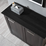 Smhxo Tilt Out Trash Cabinet, Wooden Kitchen Trash Can Cabinet with Deodorising Function, 2 * 10 Gallons Hidden Laundry Sorter Cabinet, Pure Dark Brown Smhxo