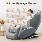 TLIFE Massage Chair Full Body, 160°Zero Gravity Recliner with Body Scan, 50" SL-Track Shiatsu Massage Chair, Fixed Point Massage, Foot Rollers, 12 Auto Modes, Deep Yoga Stretch, Heating, Grey TLIFE