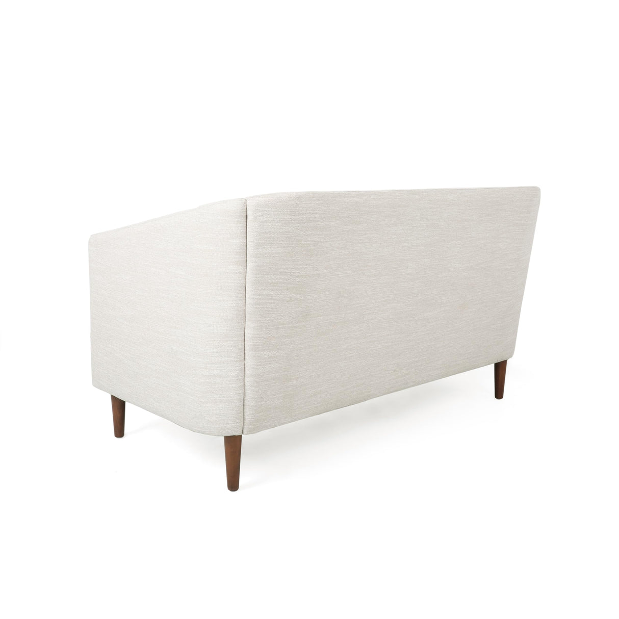 Christopher Knight Home Contemporary Tufted and Diamond Stitching Fabric Loveseat,Tub-Design 2-Seater Sofa, Removable Cushions, Birch Wood Legs, Square Arms, Beige and Espresso Christopher Knight Home