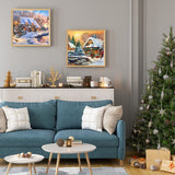 wifreo 5D Diamond Painting Christmas Snow Scene, Diamond Painting by Number Kits for Adults Kids, Round Drill Embroidery Cross Stitch for Home Wall Decor Office Decoration (15.7x11.8inch) wifreo