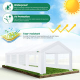 COBIZI 10x30 Party Tent Heavy Duty, 10x30 Tent Canopy with Removable Sidewalls & 4 Built-in Sandbag, Commercial Wedding Large Tent, UV 50+, Waterproof, White COBIZI
