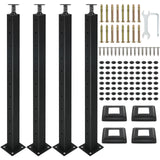 4 Pack Cable Railing Post 36" (Post 36"x2"x2"), Fixed Top Mount Level Drilled Railing Post with Cable Grommets, Adjustable Top Level Line Post Cable Handrail Post, Cable Railing System DIY Kit. HUATOL