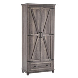 AMERLIFE 72" Tall Kitchen Pantry Storage Cabinet, Farmhouse Food Pantry Cabinet for Kitchen, Living Room, Dining Room, Adjustable Shelves and Drawer, Rustic Grey AMERLIFE