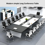 Nuipesn Rectangular Conference Room Table, Seminar Table Meeting Room Table Boardroom Desk Business Seminar Table Printer Desk no Chair for Office (Oak+Grey,9.84FT,118.11" L*51.18" W*29.53" H) Nuipesn