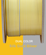 OVERTURE Silk PLA 1.75mm Dual Color Filament, Clog-Free Shiny 3D Printer Filament, 1kg Spool(2.2lbs), Dimensional Accuracy +/- 0.02 mm, Fit Most FDM Printer(Silk Gold-Silver) OVERTURE