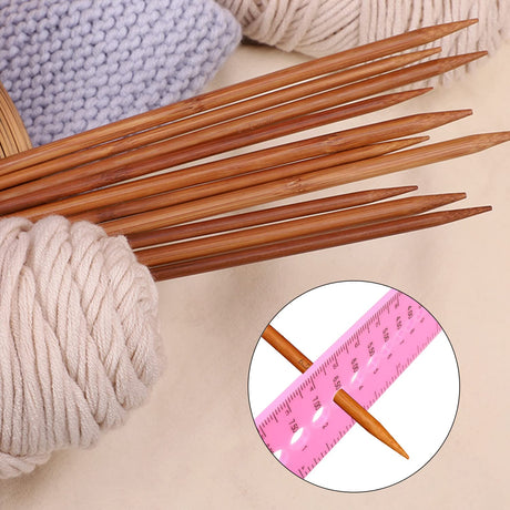 Honbay 4PCS Plastic Knitting Needle Gauge Ruler Needle Sizer INCH CM Ruler Sewing Ruler Metric Measure Tool for Sewing or Student Learning (2 Color) Honbay