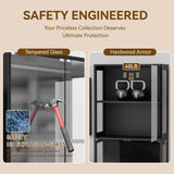 Ceruvia Glass Display Cabinet with 3CCT Motion Sensor Light, 4-Tier Curio Case for Collectibles, Storage Shelf with Glass Doors, Bookcase, Showcase, Black Ceruvia