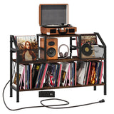 Homeiju Record Player Stand Holds up to 500 Albums,Turntable Stand with Vinyl Record Player Storage Cabinet,Large Record Player Table Vinyl Album Storage（Patent Pending） Homeiju