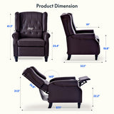 FLEXISPOT XC5 Pushback Recliner Chair for Adults, Mid Century Wingback Accent Chair with Rivet Decoration, Tufted Upholstered Single Sofa Armchair for Living Room, Bedroom, Study (Fabric, White) FLEXISPOT