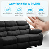 Mjkone Recliner Home Theater Seating, 3 Seater Reclining Couch Sofa & Loveseat & Chair Sets, 6 Seat Manual Control Reclining Living Room Set, Double Love Seat Recliner Sofa Couch Set, Dark Grey Mjkone