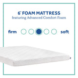 Sealy 6" Medium-Firm Adaptive Memory Foam Mattress with CopperChill Technology, Cooling Memory Foam Mattress for Pressure Relief, Twin, White SEALY