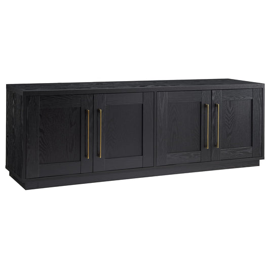 Henn&Hart Tillman Rectangular TV Stand for TV's up to 80" in Black Grain