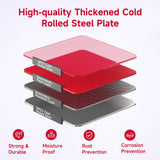 Locker Metal Storage Cabinet, Steel Office Storage Lockable Lockers for Employees Kids School Gym Home Garage Locker with Mirror & Hooks (3 Doors, Red) KAER