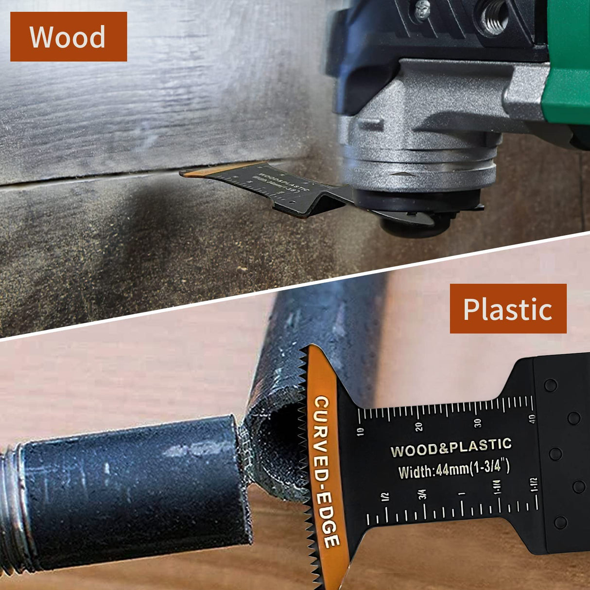 Trivd Frol 100Pcs Curved-Edge Oscillating Tool Blades Professional Universal Oscillating Saw Blades Wood Multitool Blades Compatible with Dewalt, Milwaukee, Ryobi, Rockwell, Bosch Trivd Frol