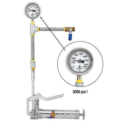 Slippery Pete Mini Pistol Grip Grease Gun. Heavy Duty Design for 3oz Cartridges. 12 inch Flexible Hose and 5 inch Rigid Extension Pipe - WoodArtSupply