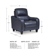 Signature Design by Ashley Mercomatic Contemporary Leather Match Wall Hugger Power Recliner with Adjustable Headrest and USB Ports, Blue Signature Design by Ashley