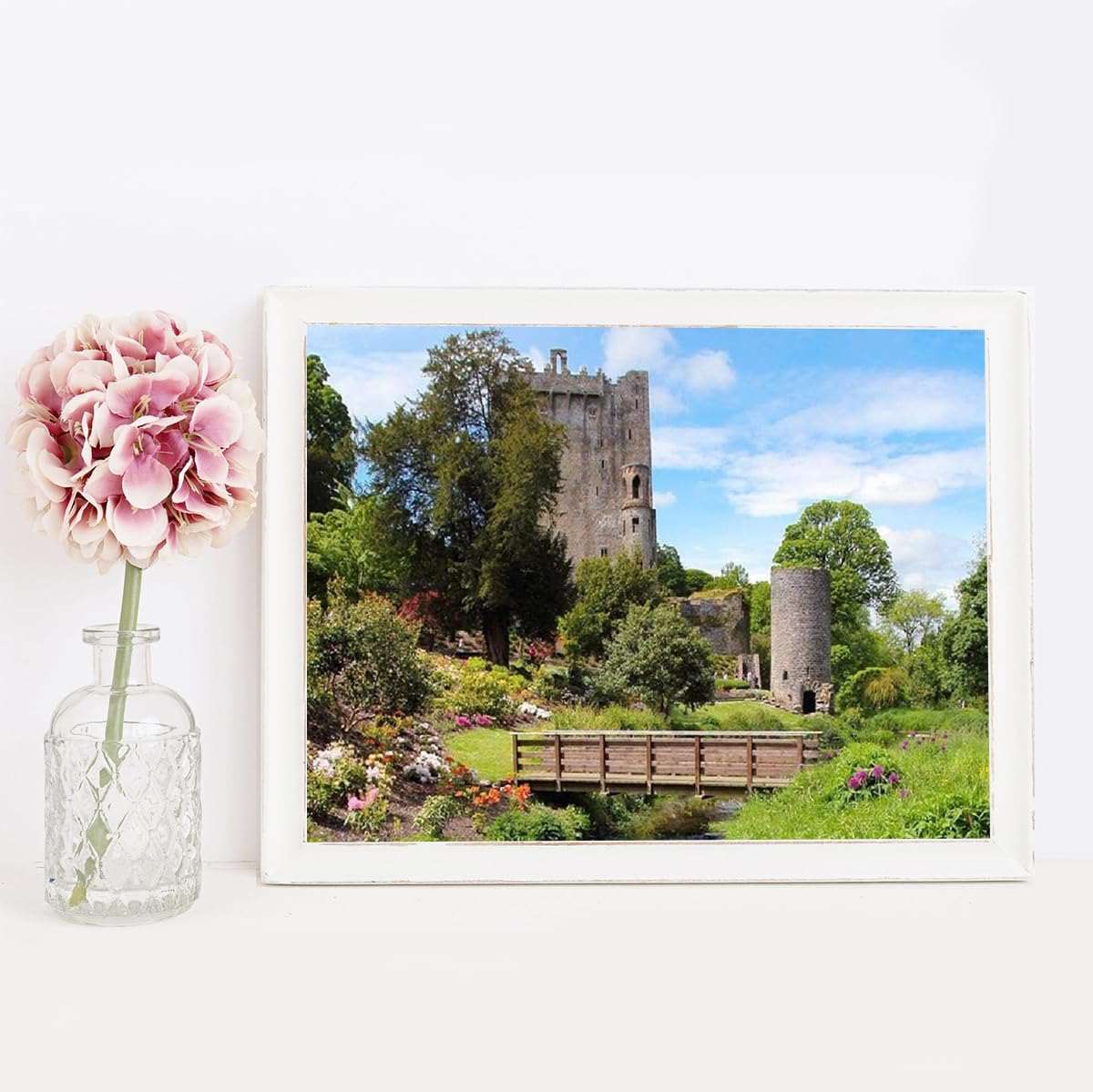1000 Piece Blarney Castle and Gardens Jigsaw Puzzle with Poster - Ireland Landmarks Puzzle - Home Decoration Wooden Puzzle for Adults Kids Challenging Fun Game Unzip Toy Best Gifts for Friend WoodArtSupply