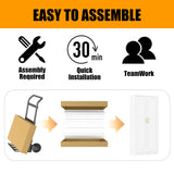 Metal Storage Cabinet with 4 Adjustable Shelves, 71" Tall Kitchen Storage Cabinet with Gold Handles, White Pantry Cabinets, Storage Cabinets for Home Office, Living Room, Hallway - Assembly Required MetalMax