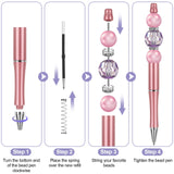 Joyberg 15 PCS Beadable Pens, Beadable Pens Bulk Colored Plastic, Black Ink Beaded Pens Creative Diy Pen, Bend Pens for Make Gifts for Children and Students, Office School Supplies Joyberg