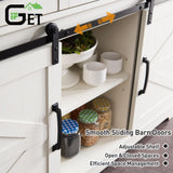 IFGET Farmhouse Buffet Cabinet, 53” Sideboard Cabinet w/3 Drawer, Rustic Storage Cabinet w/Sliding Barn Door, Coffee Bar for Dinning Room, Kitchen, Hallway, and Living Room, White IFGET