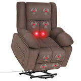 PayLessHere Electric Power Lift Recliner Chair with Massage and Heat, Standing Assistance for Elderly People, Extended Footrest Chair for Living Room Comfy Overstuffed Recliner PayLessHere