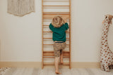 WOOD&ROOM Indoor Montessori Swedish Stall Bars Climbing Wall for Toddlers with Climber Ramp Wooden Swedish Ladder Stall Bars Climber for Kids Gymnastic Wall (no Slide) WOOD&ROOM