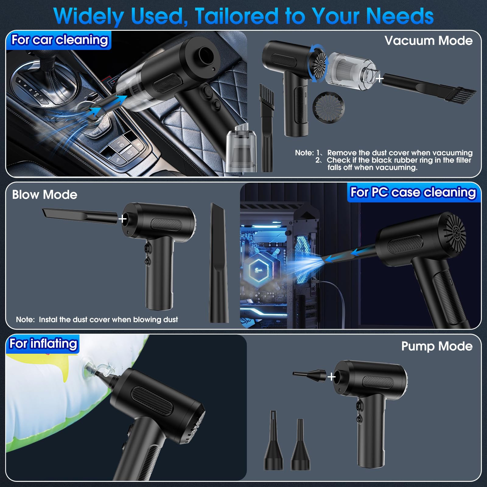 KOPIDOE Compressed Air Duster and Handheld Car Vacuum - Thumbnail 3