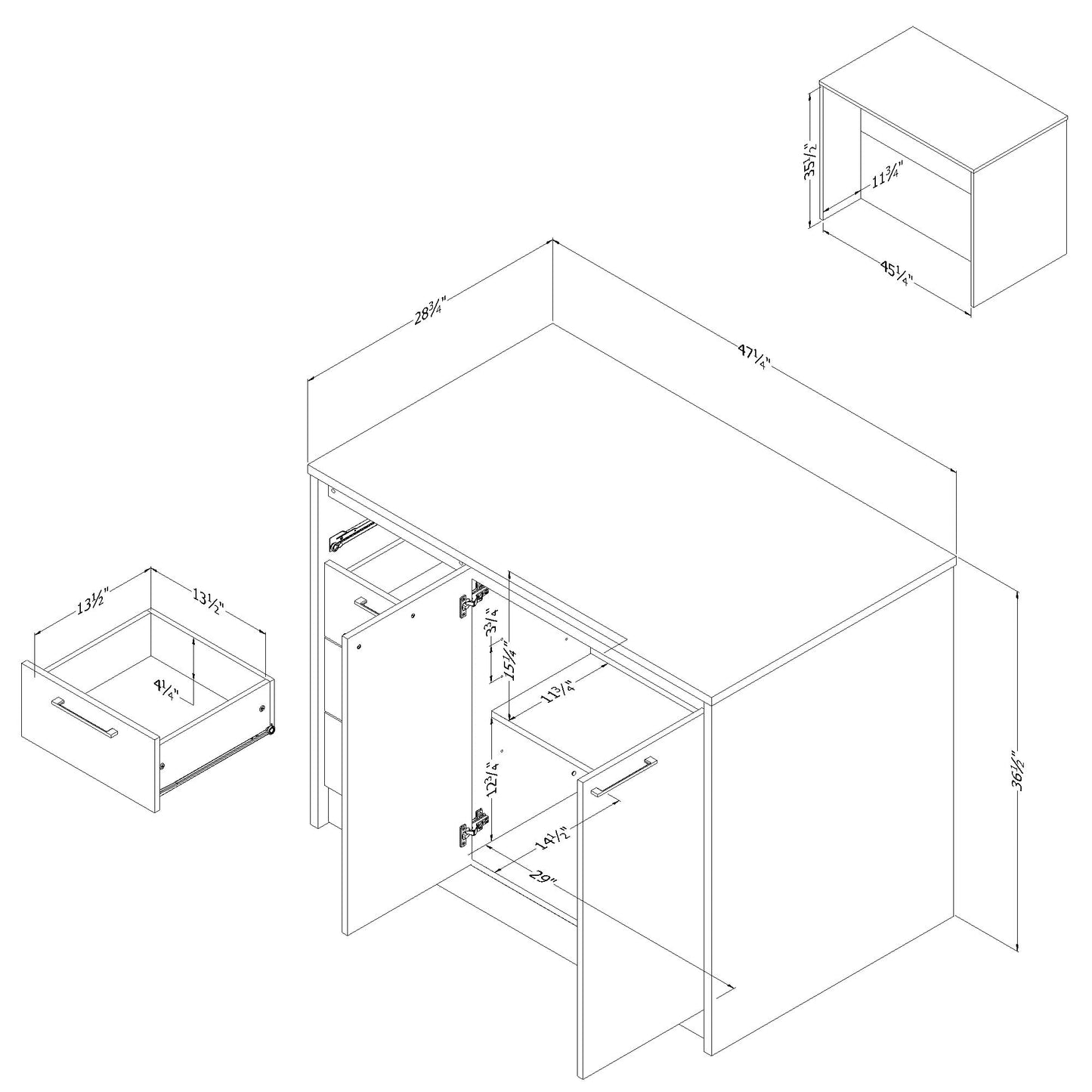 South Shore Myro Kitchen Island, Faux White Marble and White