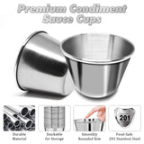 DJZZ 50 Pcs Metal Sauce Cups 2.5oz Ramekins, Stainless Steel Dipping Sauce Cups Metal Condiment Container Reusable Round Butter Dressing Sauce Cups Restaurant Small Bowls DJZZ