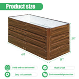 SnugNiture 2 Pcs 4x2x2FT Raised Garden Bed Galvanized Planter Garden Boxes Outdoor, Deep Root Planter Raised Bed for Vegetables Flowers Herbs,Brown SnugNiture