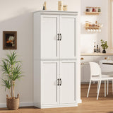 IDEALHOUSE Pantry Cabinet,70" Tall Kitchen Pantry Cabinet with Doors and Adjustable Shelves, Freestanding Cupboard, Tall Storage Cabinet for Bathroom, Dining Room, Living Room (Antique White) IDEALHOUSE