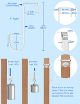 Over The Door Hooks 5.5" 4Pcs for 1 3/4" Door White Plastic Coating Wreath Door Hanger Hook for Hanging Ironing Board Towel Rack Bathroom Closet Cabinet Clothes Coat Holder Single Heavy Duty Mars-Rock