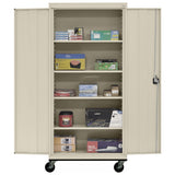 Sandusky Lee Transport Series Mobile Storage Cabinet, Putty Sandusky