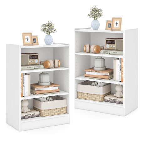 Giantex 3-Tier Modern White Cube Bookcase with Adjustable Shelves and Anti-Tipping Device Giantex