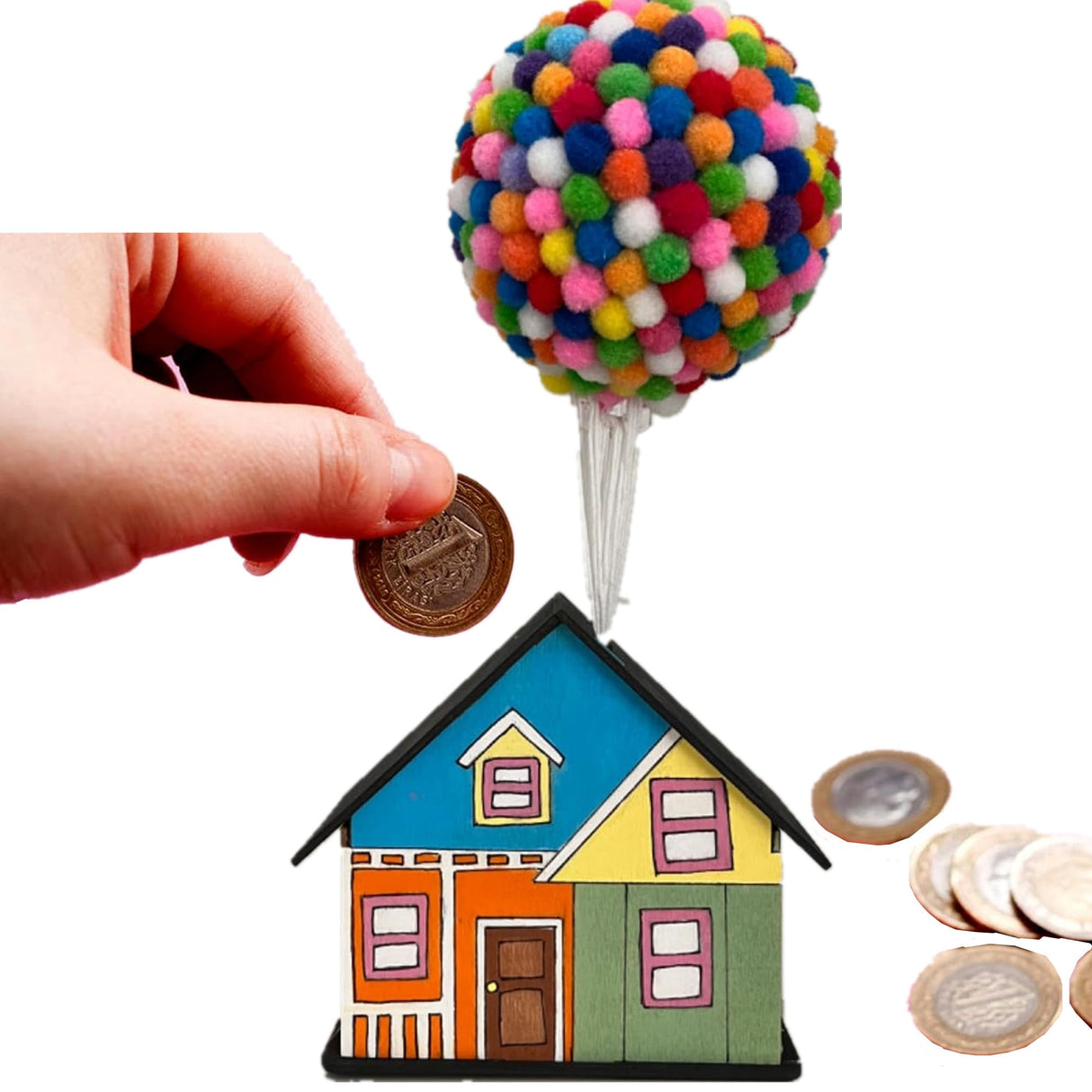 alfyng 6 Pcs DIY Wooden Piggy Bank, Unfinished DIY House Coin Bank, Paint and Decorate Assembly House Craft Kits, Fun Unfinished Art Craft Creative Gifts (4.1"x4.1"x2.2") alfyng