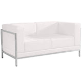 Flash Furniture HERCULES Imagination Series Contemporary White LeatherSoft Loveseat with Encasing Frame Flash Furniture