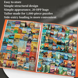 YMNLWZ Puzzle Storage 1000 Pieces Large-Capacity Storage Puzzle, 20 Transparent Pockets, Portable, Dustproof and Stain-Proof, Suitable for Puzzle Lovers to Collect Puzzle Storage Gifts (Black) YMNLWZ