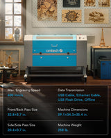 OMTech 80W CO2 Laser Engraver with Water Chiller, 20x28 Inch Laser Engraving Cutting Etching Machine with Autolift Autofocus 4 Way Pass Air Assist, Commercial Laser Cutter for Wood Glass Acrylic More OMTech