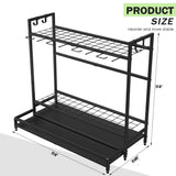VGMiu Garden Tool Rack Organizer for Garage Yard Tool Storage, Garden Tools Storage for Organization Black Metal Gardens Tools Holder for Yard Shed Garage VGMiu