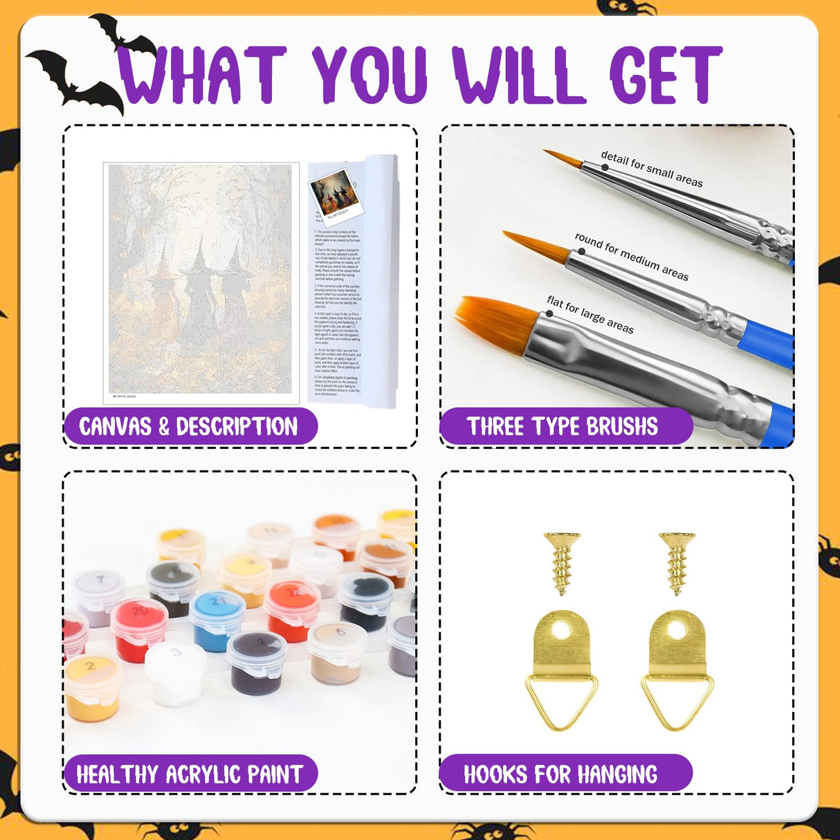 Halloween Paint by Numbers Kit for Adults Beginner, Fall Paint by Number Halloween, Painting by Numbers, Easy DIY Crafts for Gift Home Wall Decor 16x20inch hkejoi