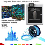 HzdaDeve Double Sided Build Plate 257.5x257.5MM Spring Steel Flexible Platform Print Bed Light Beam H1H Phantom Heated Board for Bambu Lab X1/X1C/X1E/P1P/P1S/A1 3D Printer (Alphabet+Number) HzdaDeve