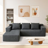 ANONER 103” Modular Sectional Sofa - L Shaped Upholstered Cloud Couch, Free Combination Deep Seat Corner Sofa, Sectional Couches for Living Room, Modern Minimalist Couch, Dark Grey ANONER